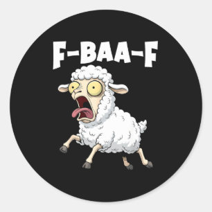 F-baa-f Meme – Grappige Schreeuwende Meme Grafiek  Ronde Sticker