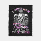 F-bom mam met Tattoos  ogen en dik ding Fleece Deken (Voorkant)