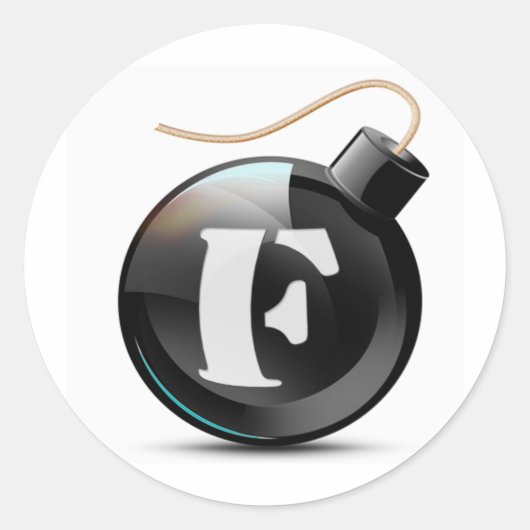 F-bom Ronde Sticker (Voorkant)