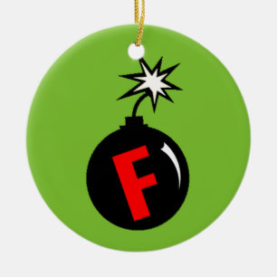 F-Bomb-boomversiering Keramisch Ornament