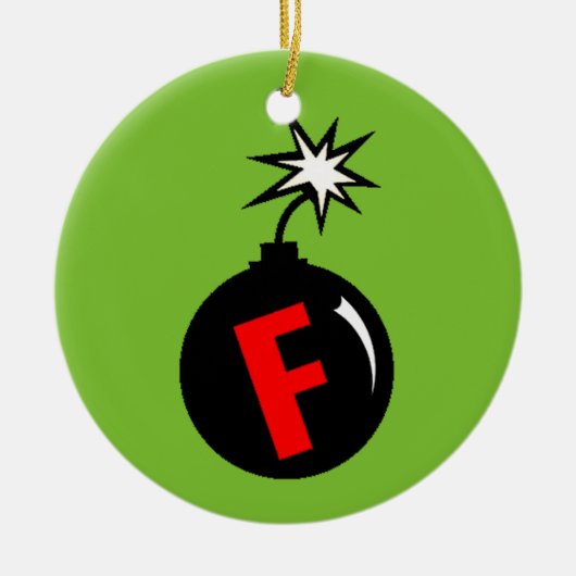 F-Bomb-boomversiering Keramisch Ornament (Voorkant)