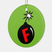 F-Bomb-boomversiering Keramisch Ornament (Links)
