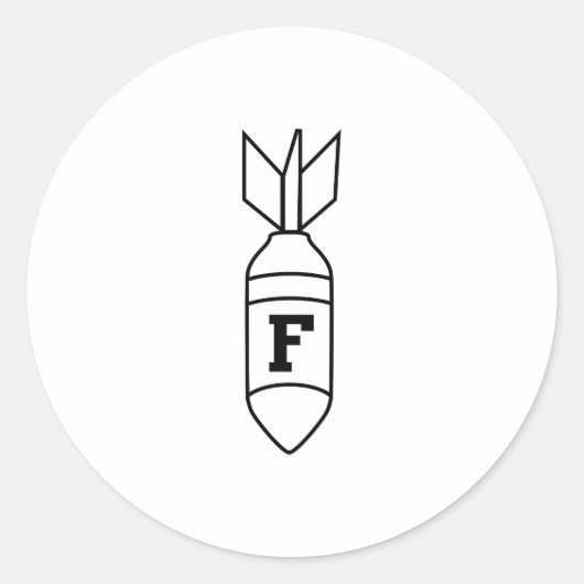 F Bomb Ronde Sticker (Voorkant)