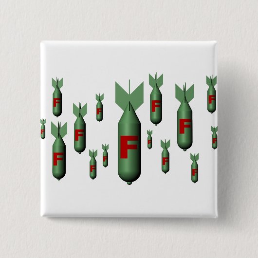 F-Bomb-toets Vierkante Button 5,1 Cm (Voorkant)