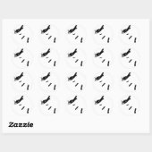 F-Bombduiker (zwart) Ronde Sticker (Vel)