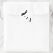 F-Bombduiker (zwart) Ronde Sticker (Tas)
