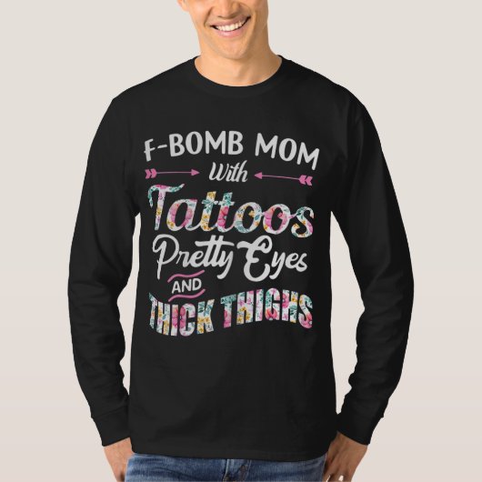 F-bommam met tattoos  ogen en dik t-shirt (Voorkant)