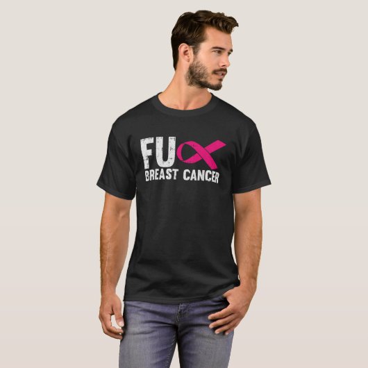 F Borstkanker Awareness Pink Ribbon Fighter Warer T-shirt (Voorkant volledig)