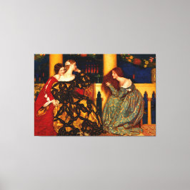 F. C. COWPER Venetiaanse dames die naar een serena Canvas Afdruk