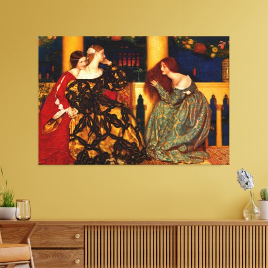 F. C. COWPER Venetiaanse dames die naar een serena Canvas Afdruk (Insitu (Woonkamer))