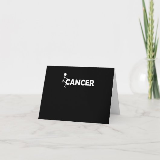 F Cancer Funny Stick-figuur Kaart (Voorkant)