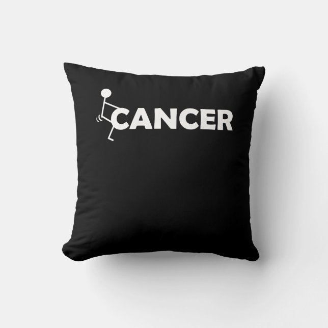 F Cancer Funny Stick-figuur Kussen (Voorkant)
