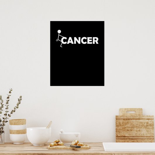 F Cancer Funny Stick-figuur Poster (Keuken)