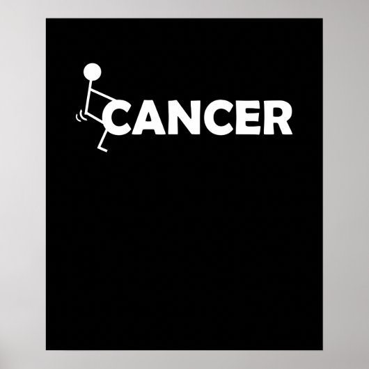 F Cancer Funny Stick-figuur Poster (Voorkant)