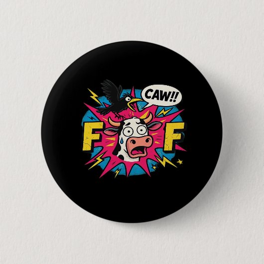 F-Caw-F Aesthetic Unique Ronde Button 5,7 Cm (Voorkant)