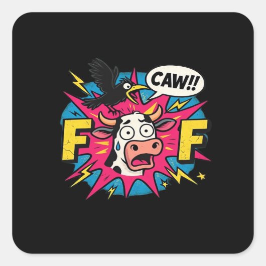 F-Caw-F Aesthetic Unique Vierkante Sticker (Voorkant)
