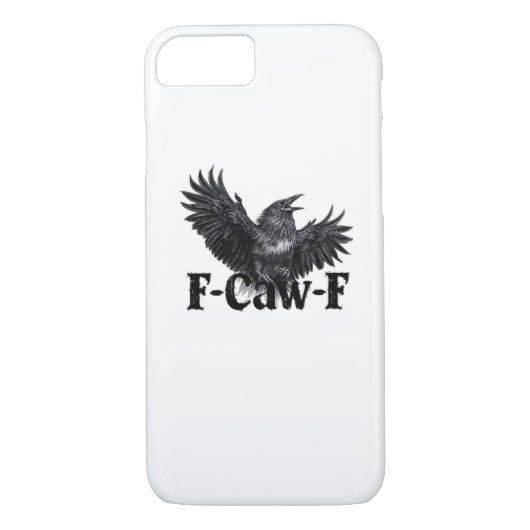 F-Caw-F Angry Raven Art Print Gothic Crow Illustra Case-Mate iPhone Case (Achterkant)
