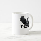 F-Caw-F Angry Raven Art Print Gothic Crow Illustra Koffiemok (Voorkant rechts)
