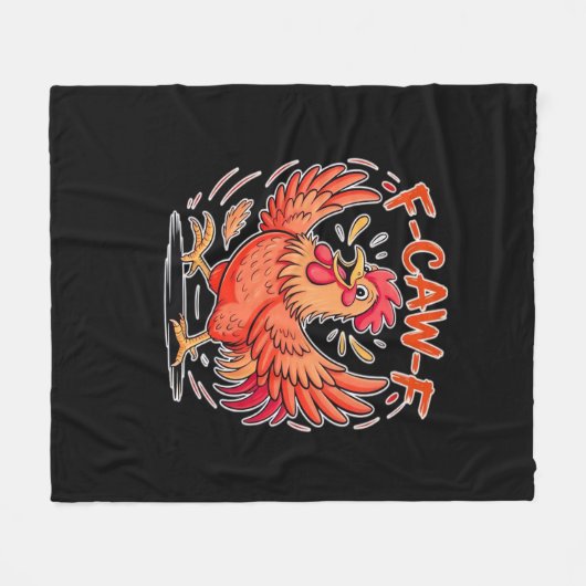 F-Caw-F Attitude Classic Retro Style Fleece Deken (Voorkant (Horizontaal))