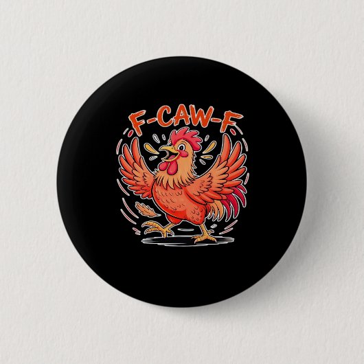 F-Caw-F Attitude Classic Retro Style Ronde Button 5,7 Cm (Voorkant)