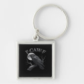 F-Caw-F Bird Moon Gothic Classic Cool Design Sleutelhanger (Voorkant)