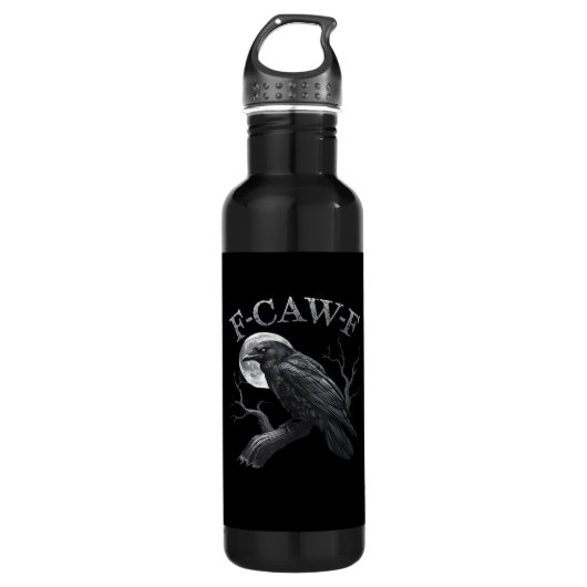 F-Caw-F Bird Moon Gothic Classic Cool Design Waterfles (Voorkant)