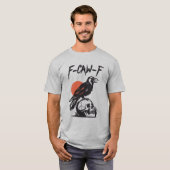 F-Caw-F Black Bird Crow On Skeleton T-shirt (Voorkant volledig)