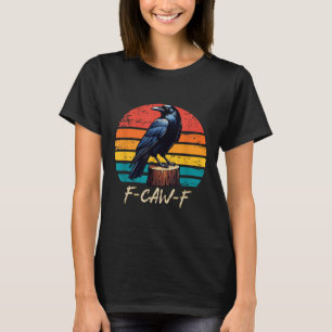 F-caw-f Black Crow Black Bird Retro Sunset T-shirt