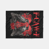 F-caw-f Black Crow Black Bird Roses Heart Funny Va Fleece Deken (Voorkant (Horizontaal))