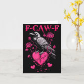 F-caw-f Black Crow Black Bird Roses Heart Funny Va Kaart (Gele Bloem)