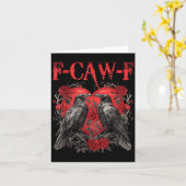 F-caw-f Black Crow Black Bird Roses Heart Funny Va Kaart (Gele Bloem)