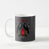 F-caw-f Black Crow Black Bird Roses Heart Funny Va Koffiemok (Links)