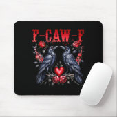 F-caw-f Black Crow Black Bird Roses Heart Funny Va Muismat (Met muis)