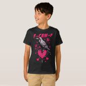 F-caw-f Black Crow Black Bird Roses Heart Funny Va T-shirt (Voorkant volledig)