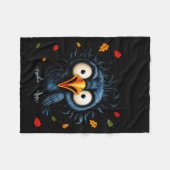 F-caw-f Black Crow Pun Funny Bird Cawing Nge Hallo Fleece Deken (Voorkant (Horizontaal))