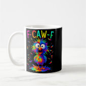 F-caw-f Black Crow Tie Dye Bird Funny Bird Shocked Koffiemok (Links)