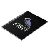 F-Caw-F Bone Text Skull Raven - Gothic Macabre Hum Notitieboek (Linkerzijde)