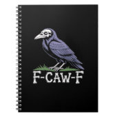 F-Caw-F Bone Text Skull Raven - Gothic Macabre Hum Notitieboek (Voorkant)