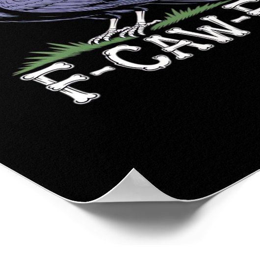 F-Caw-F Bone Text Skull Raven - Gothic Macabre Hum Poster (Hoek)