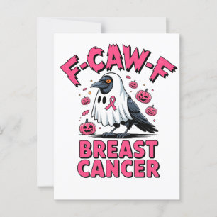 F-CAW-F Borstkanker Grappig Borstkanker Kraai Briefkaart
