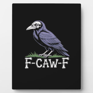 F-Caw-F Bot Tekst Schedel Raaf - Gotische Macabere Fotoplaat