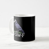 F-Caw-F Bot Tekst Schedel Raaf - Gotische Macabere Koffiemok (Voorkant links)
