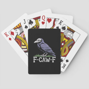 F-Caw-F Bot Tekst Schedel Raaf - Gotische Macabere Pokerkaarten
