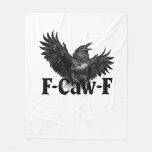 F-Caw-F Boze Raven Kunstprint Gotische Kraai Illus Fleece Deken