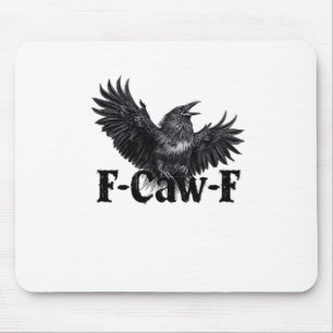 F-Caw-F Boze Raven Kunstprint Gotische Kraai Illus Muismat