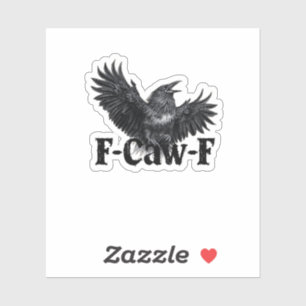 F-Caw-F Boze Raven Kunstprint Gotische Kraai Illus Sticker