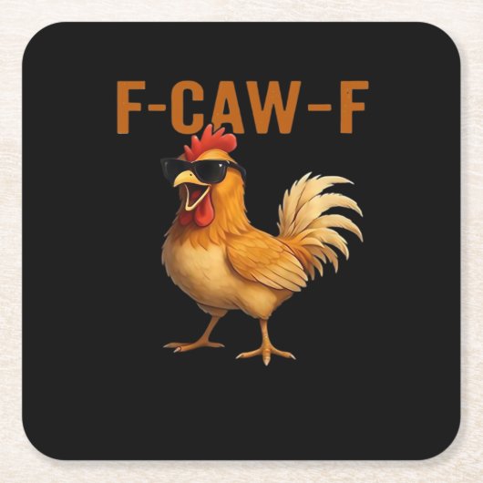 F-Caw-F Chicken Classic Aesthetic Design Kartonnen Onderzetters (Voorkant)