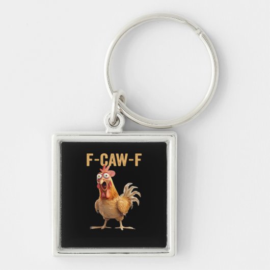 F-Caw-F Chicken Classic Creative Casual Sleutelhanger (Voorkant)