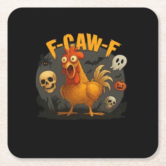 F-Caw-F Chicken Classic Minimal Clean Kartonnen Onderzetters (Voorkant)