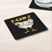 F-Caw-F Chicken Classic Retro Cool Kartonnen Onderzetters (Schuin)